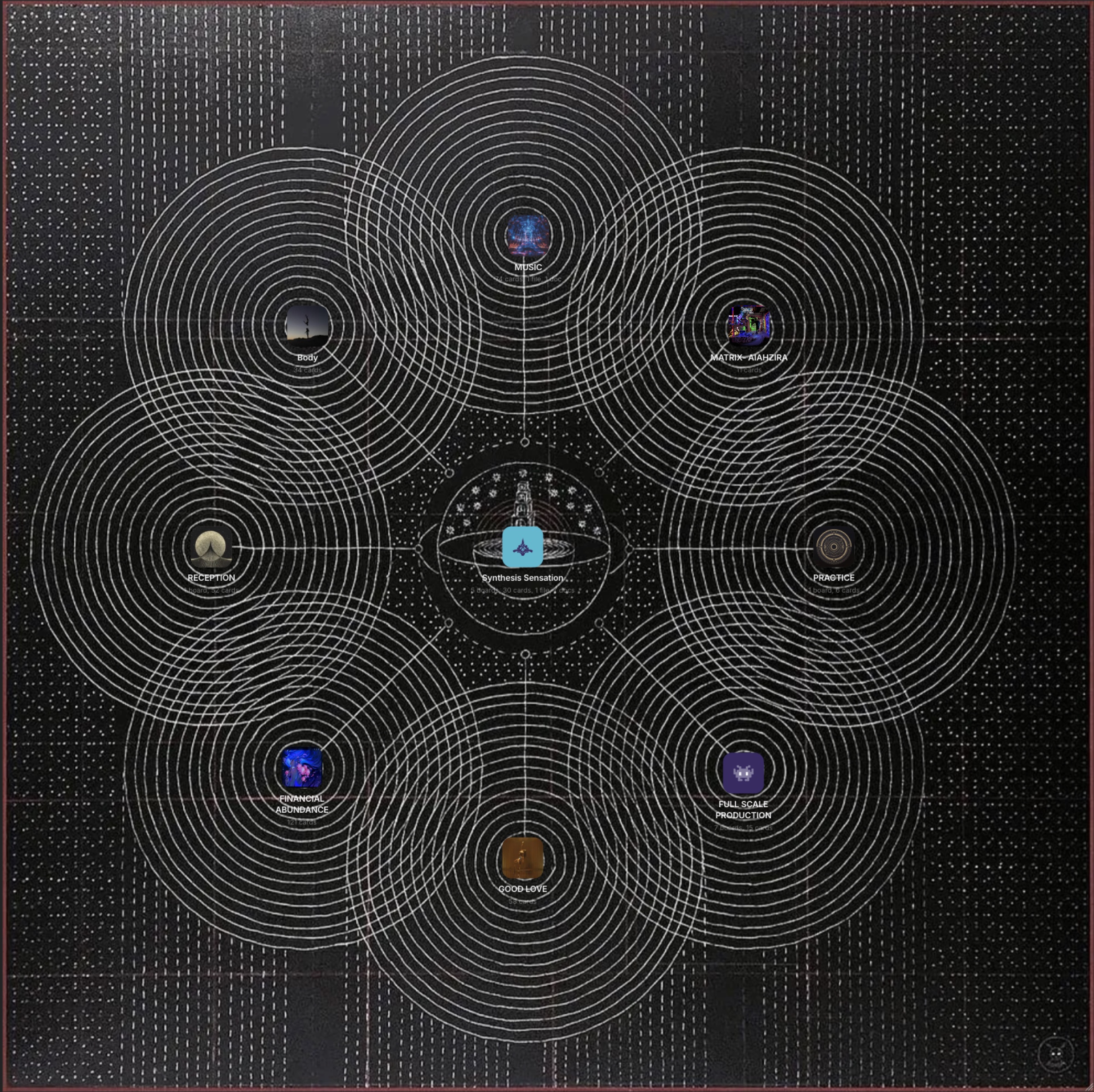 The Field of Dreaming — seed-of-life mandala of dream nodes